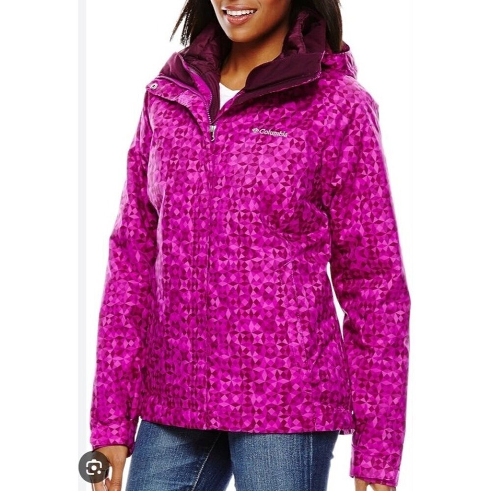 Columbia Women’s Sz L Bright Plum Hot Pink Full Zip Outdoor Jacket